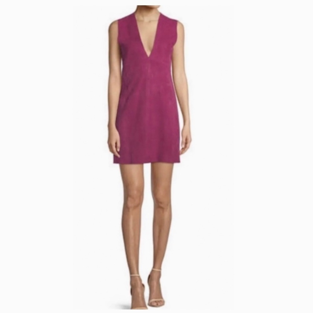 Theory Zinovin Suede Dress in Electric Pink- Size 0.